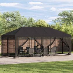 Garden Gazebo 6x3m Anthracite Mesh Sidewalls Outdoor Canopy Party Patio
