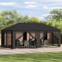 Garden Gazebo 6x3m Outdoor Canopy Mesh Sidewalls Anthracite Patio Shelter