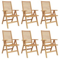 Folding Outdoor Chair Teak Wood Garden Patio Seating Brown 64.5 x 52 x 108 cm