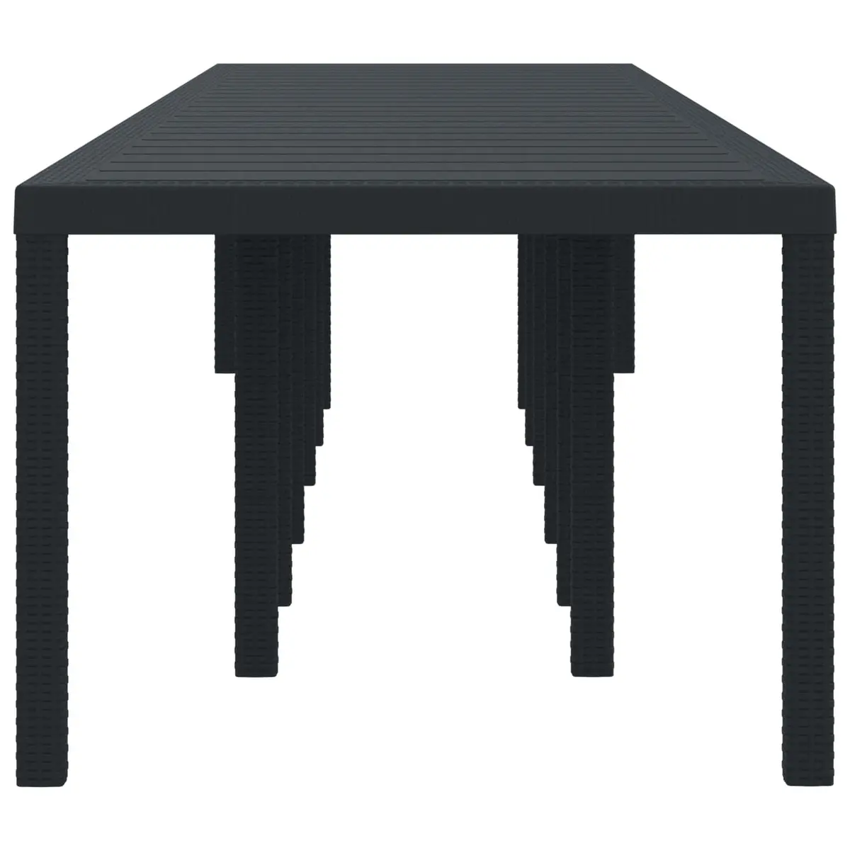 Garden Table Anthracite Poly Rattan Outdoor Dining Rectangular 400x100x73cm