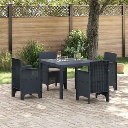 Garden Dining Set 5 Piece Outdoor Furniture Table Chairs Anthracite