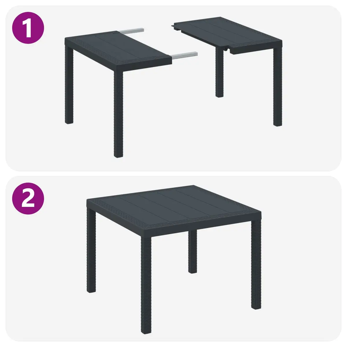 Garden Dining Set 5 Piece Anthracite Outdoor Patio Table and Chairs with Cushions