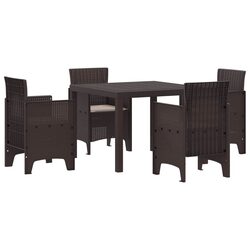 Garden Dining Set 5 Piece Outdoor Furniture Square Table 4 Chairs Patio