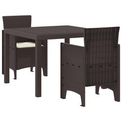 Outdoor Garden Dining Set 5 Piece Brown Poly Rattan Table Chairs Patio Furniture