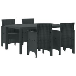 Garden Dining Set 5 Pieces Outdoor Furniture Patio Table Chairs Anthracite