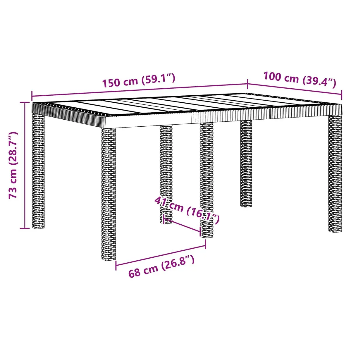 Garden Dining Set 5 Pieces Rectangular Table with 4 Chairs Anthracite Poly Rattan Outdoor Furniture