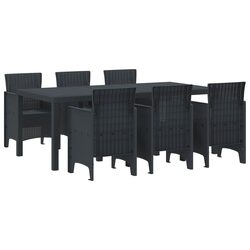 Garden Dining Set 7 Piece Outdoor Furniture Anthracite Polypropylene Table