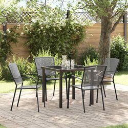 Garden Dining Set 5 Pieces Anthracite Outdoor Furniture Patio Table Chairs