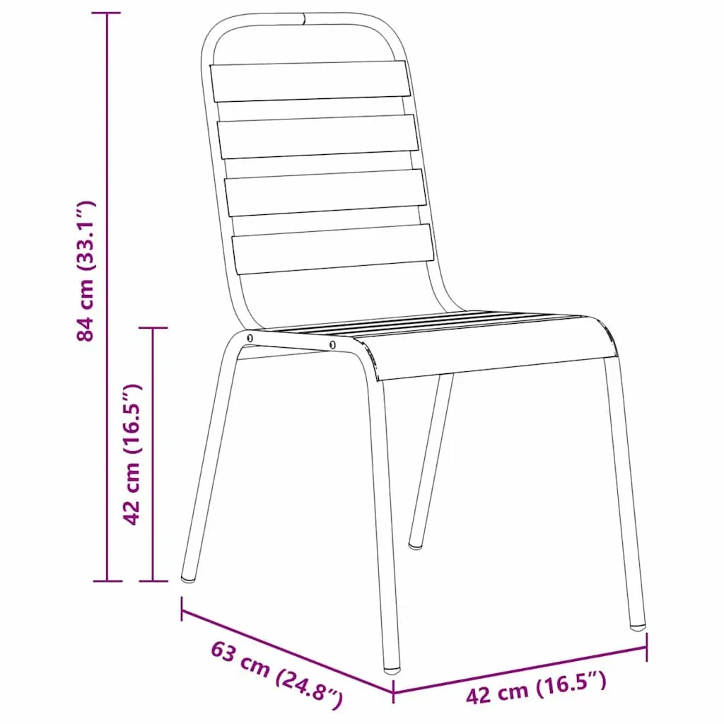 Garden Dining Set 5 Pieces Outdoor Furniture Rectangular Tempered Glass Table Powder-coated Steel Frame Anthracite Grey