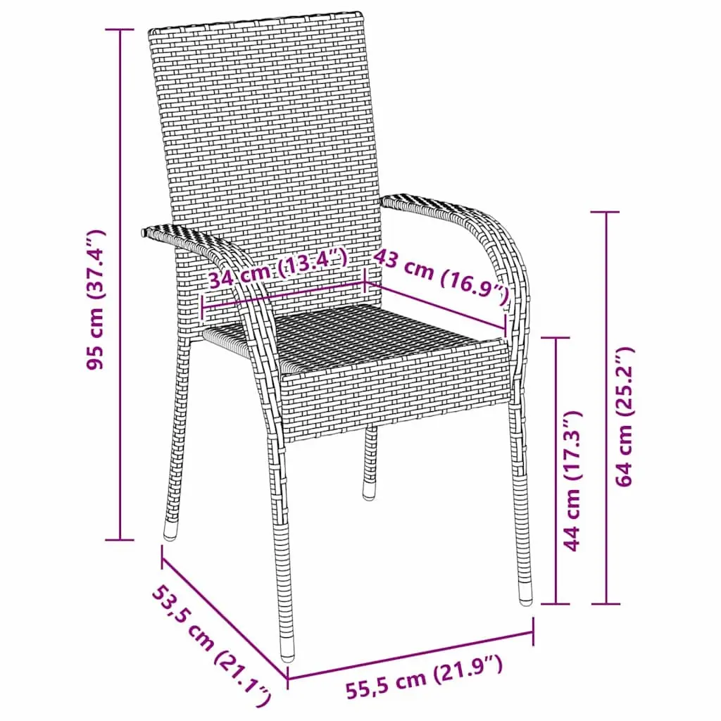 Garden Dining Set 5 Pieces Rectangular Brown Poly Rattan Steel Frame Outdoor Furniture