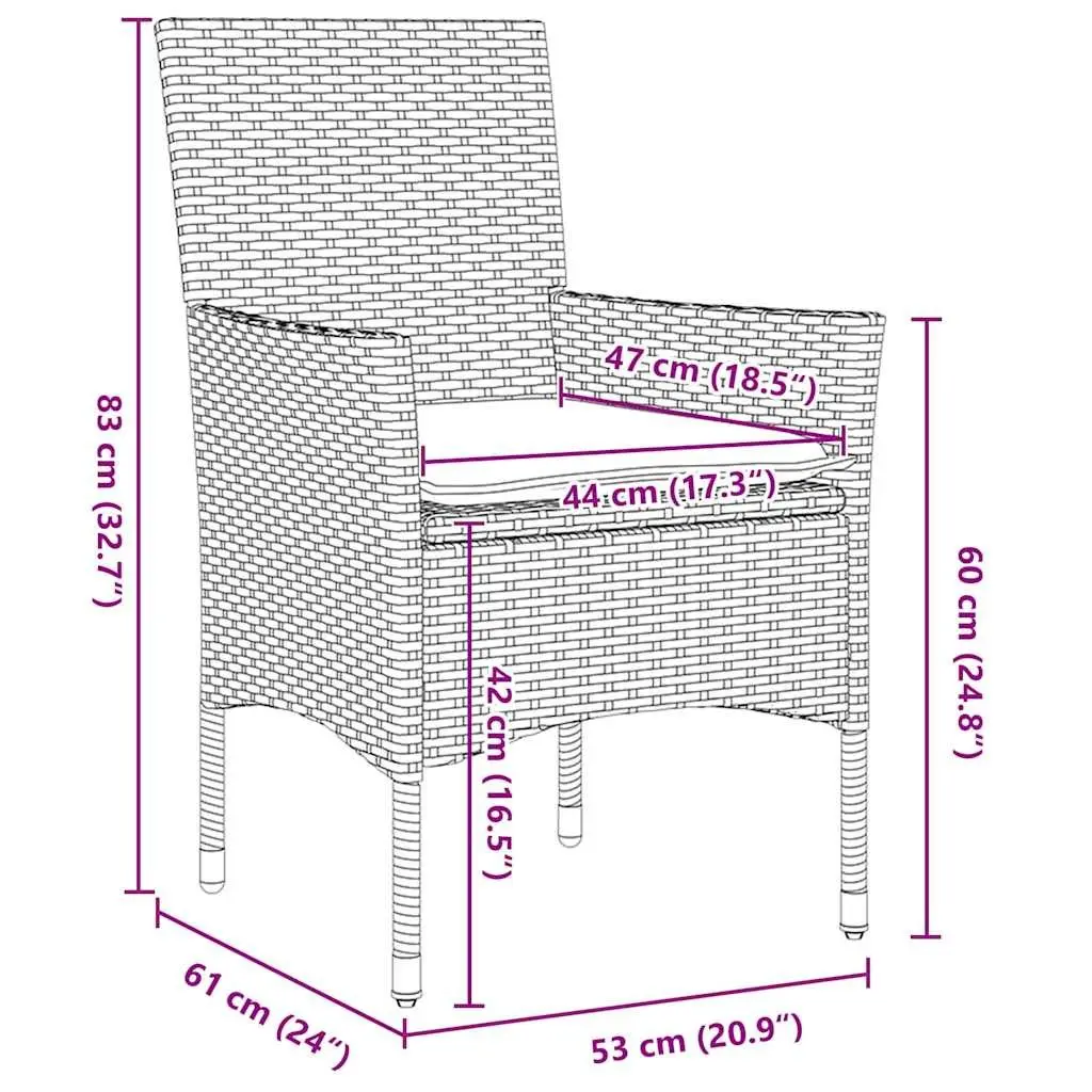 Outdoor Dining Set 5 Pieces Light Grey Poly Rattan Garden Furniture with