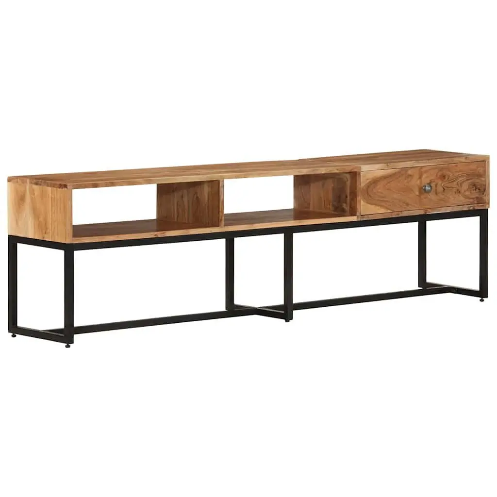 TV Cabinet Solid Acacia Wood 160x30x45 cm Brown Storage Unit with Drawer