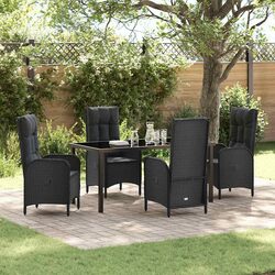 Garden Dining Set 5 Pieces Outdoor Furniture Patio Table Chairs with Cushions