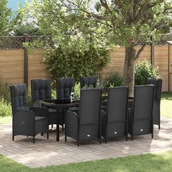 Garden Dining Set 9 Pieces Outdoor Furniture Patio Table Chairs with Cushions