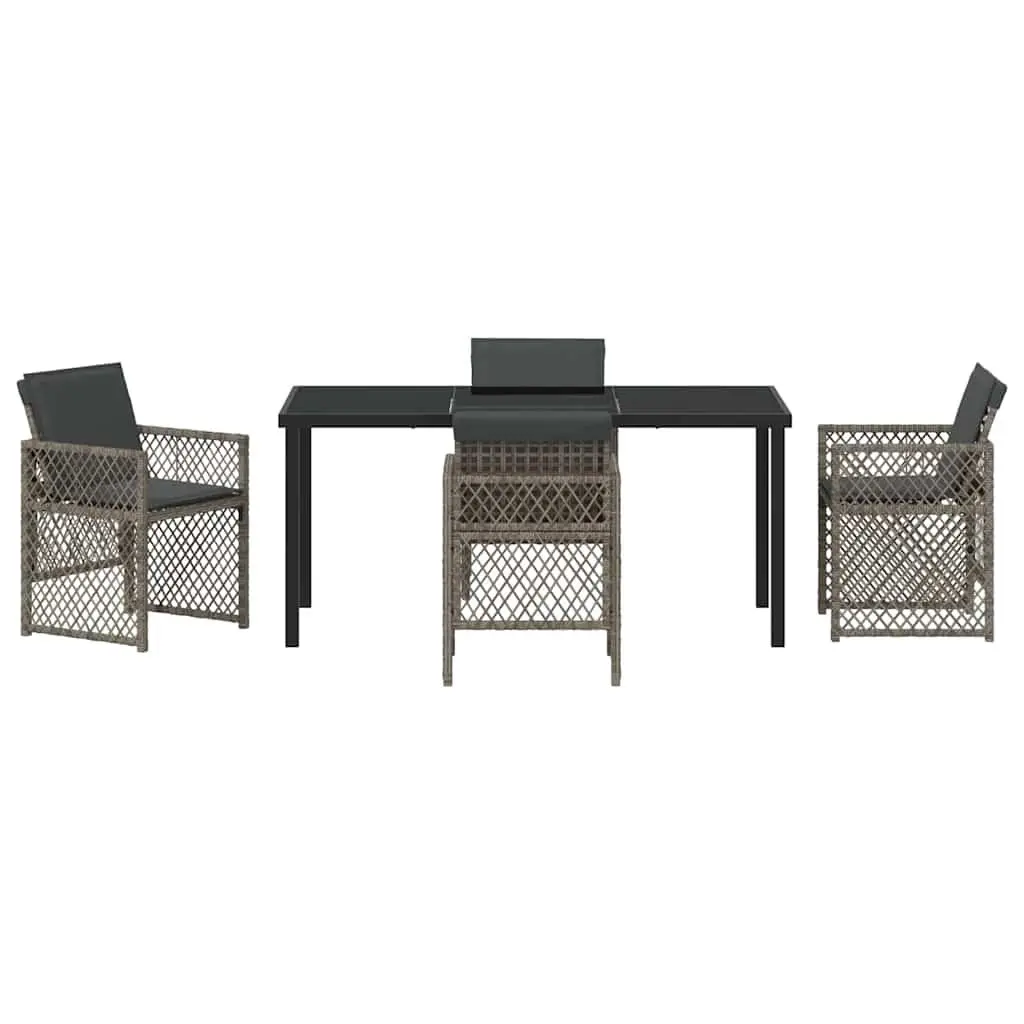 Garden Dining Set 5 Piece Grey Outdoor Furniture Patio Table Chairs
