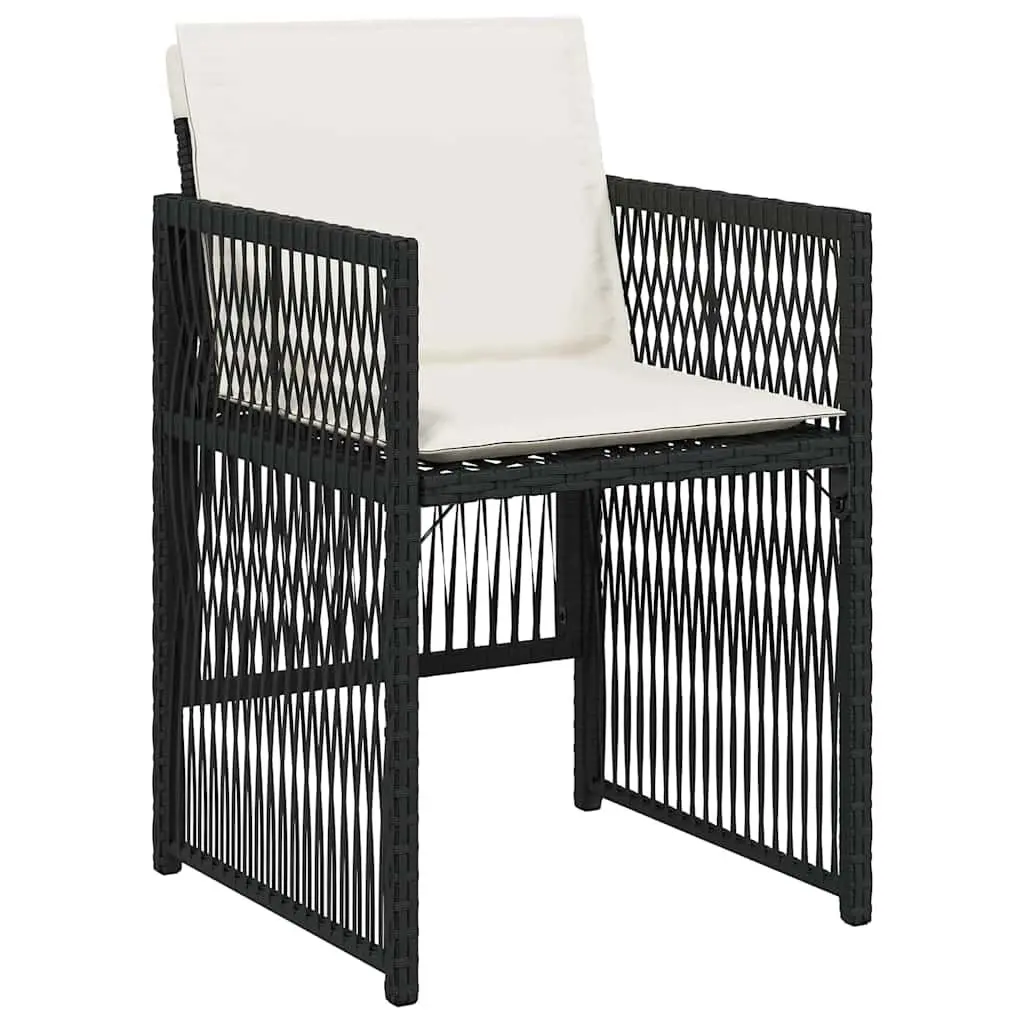 Garden Dining Set 5 Piece Black Steel Outdoor Furniture Patio Table Chairs