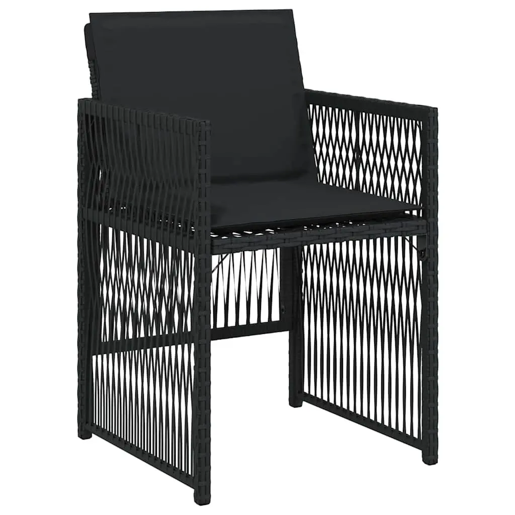 Garden Dining Set 5 Piece Black Steel Outdoor Furniture Patio Table Chairs