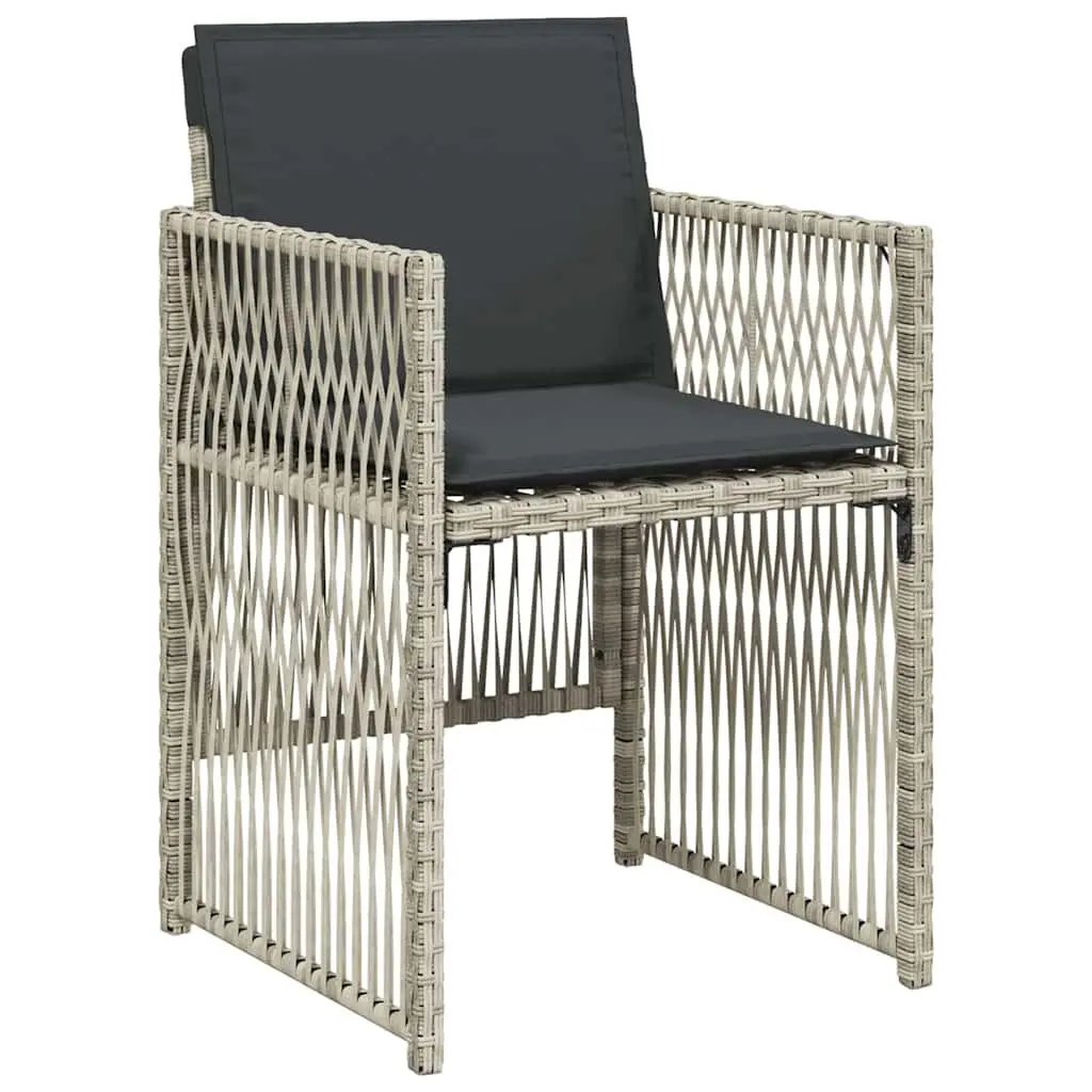 Garden Dining Set 5 Piece Light Grey Steel Outdoor Furniture with Cushions