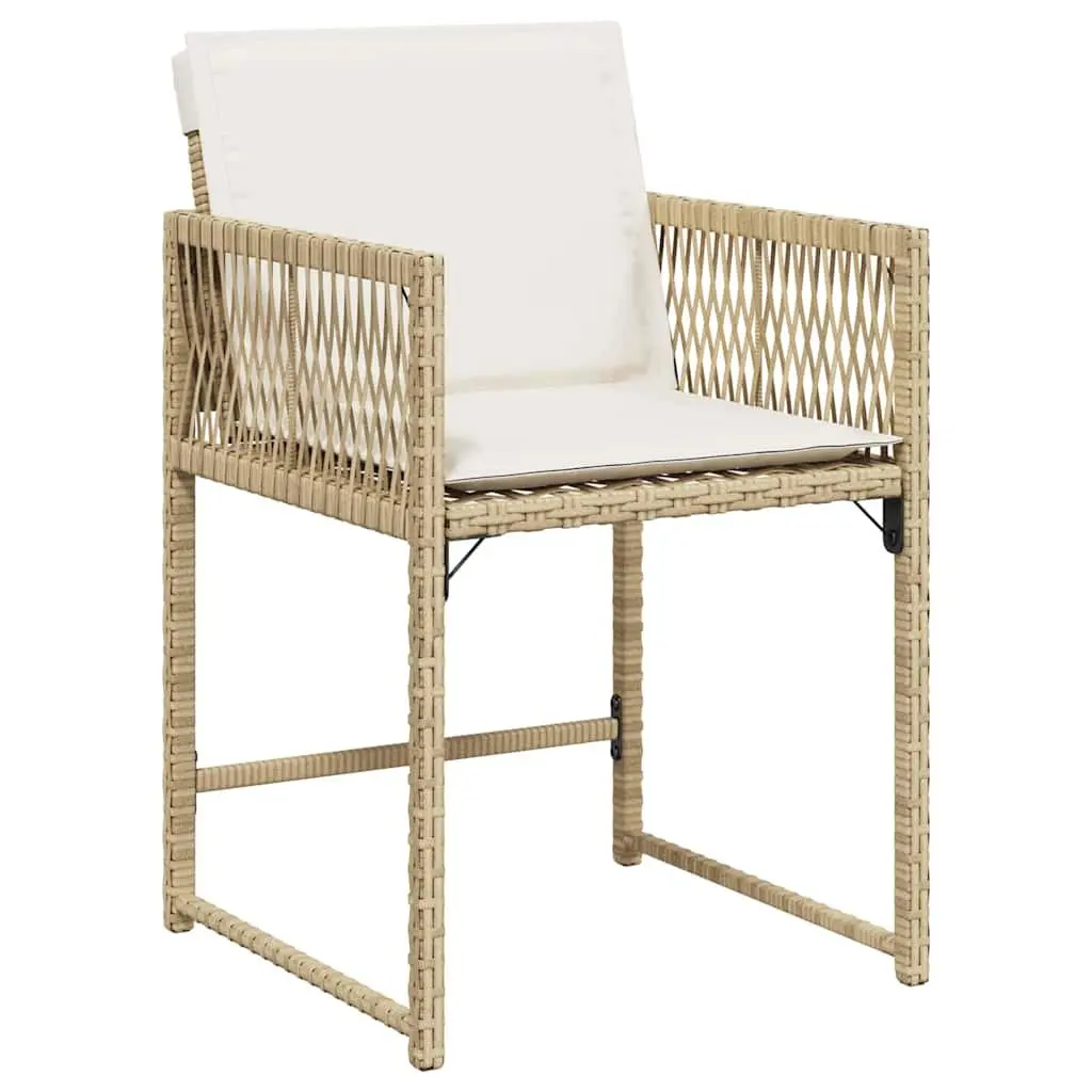 Garden Dining Set 5 Piece Outdoor Furniture Patio Beige Rattan Table Chairs