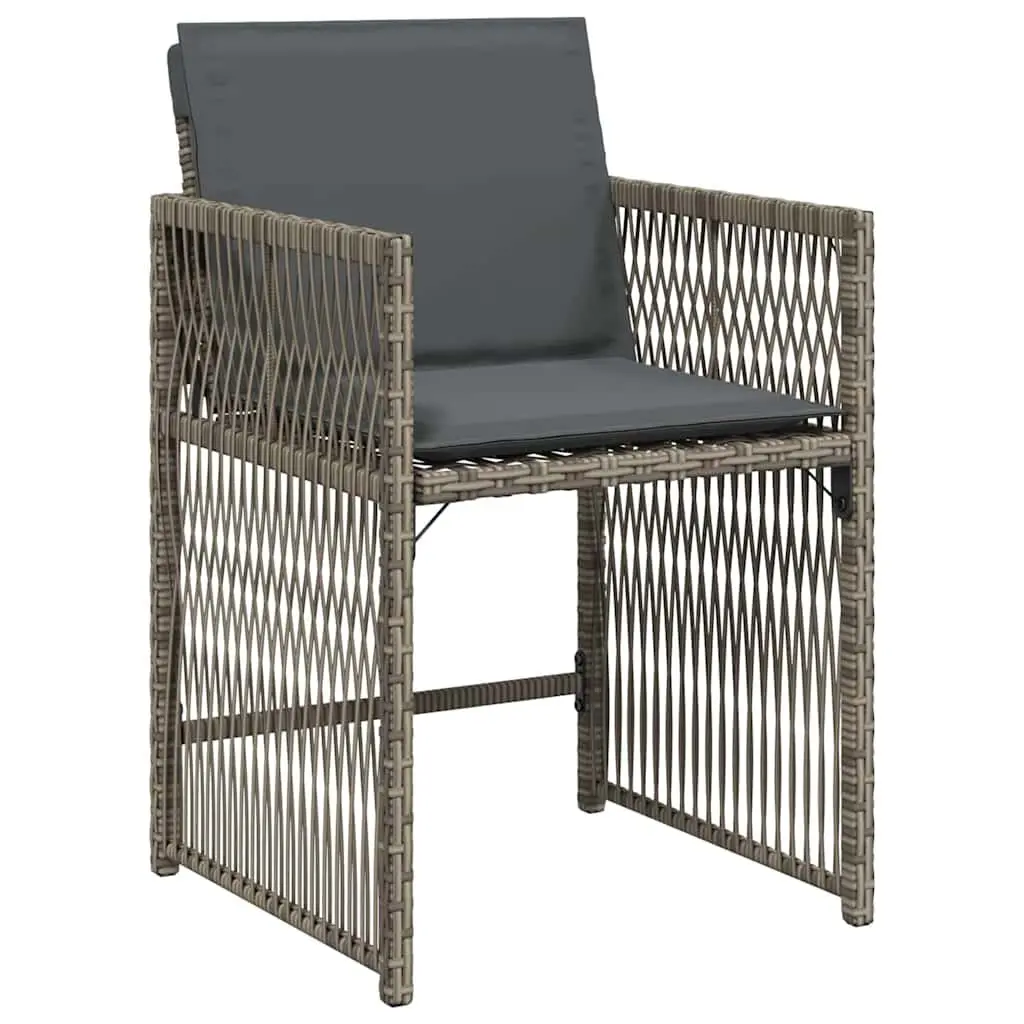 Garden Dining Set 5 Piece Grey Poly Rattan Outdoor Furniture Patio Table Chairs
