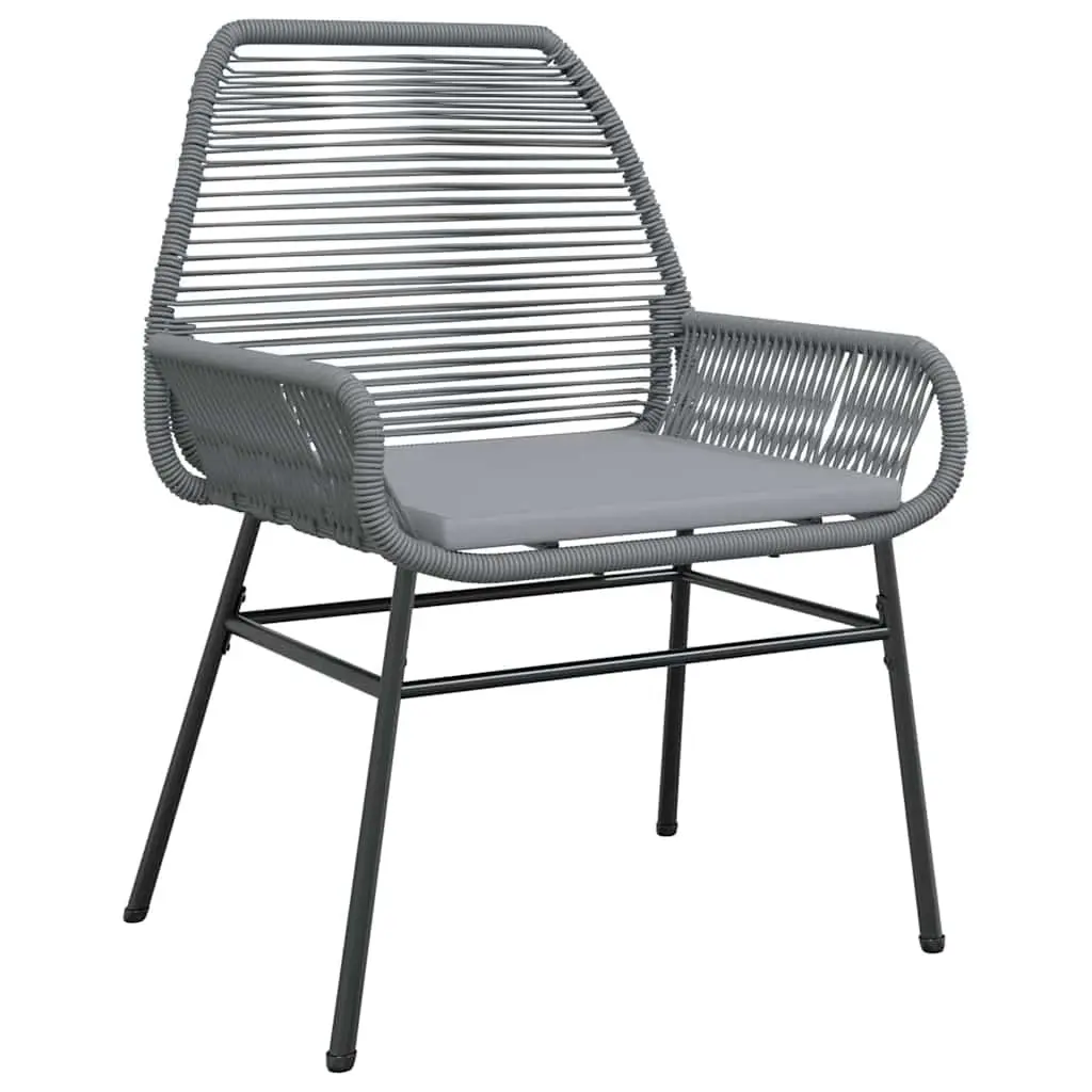 Garden Dining Set 5 Piece Grey Poly Rattan Outdoor Furniture with Cushions