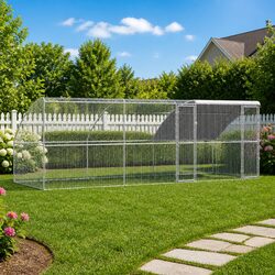 Chicken Cage 3 pcs Silver 600 x 200 x 200 cm Garden Outdoor Poultry Run
