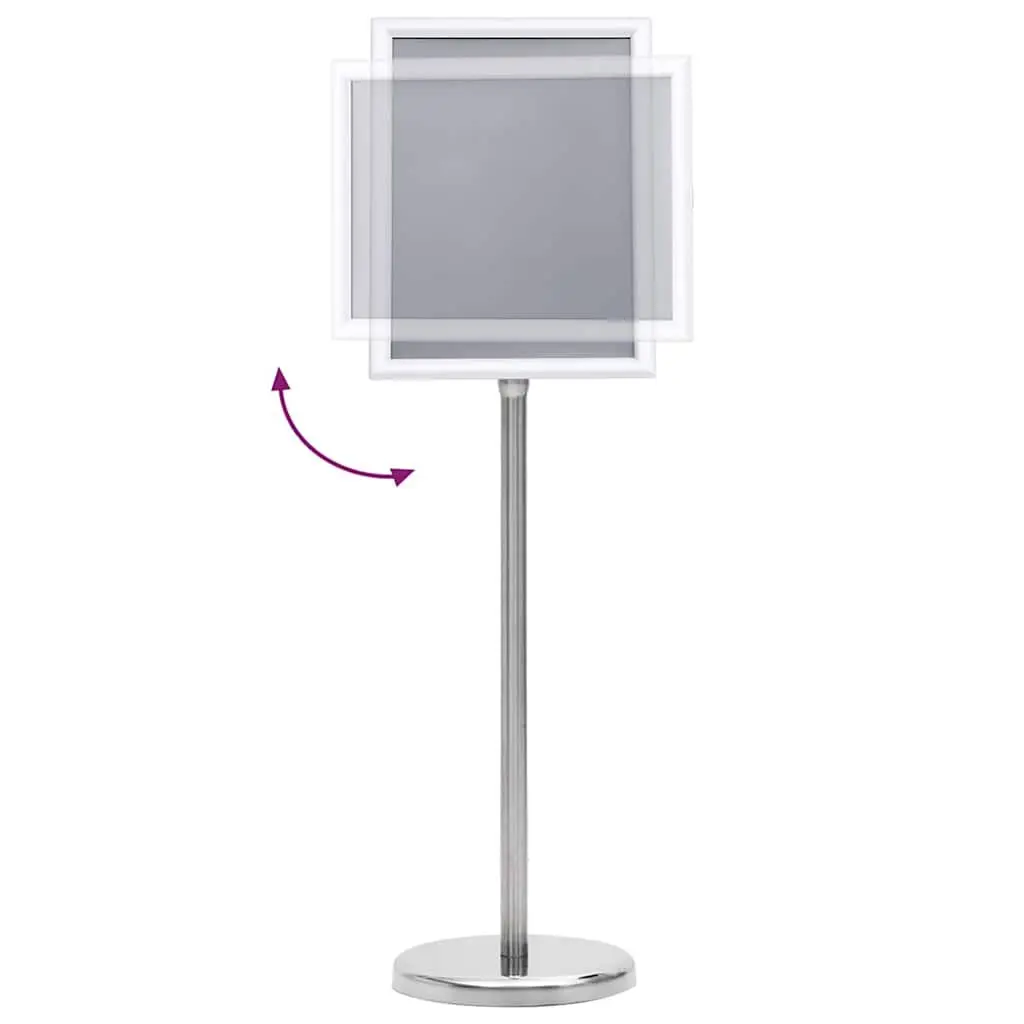 Poster Stand Height Adjustable Rotatable 2 Pack Silver Aluminum Frame