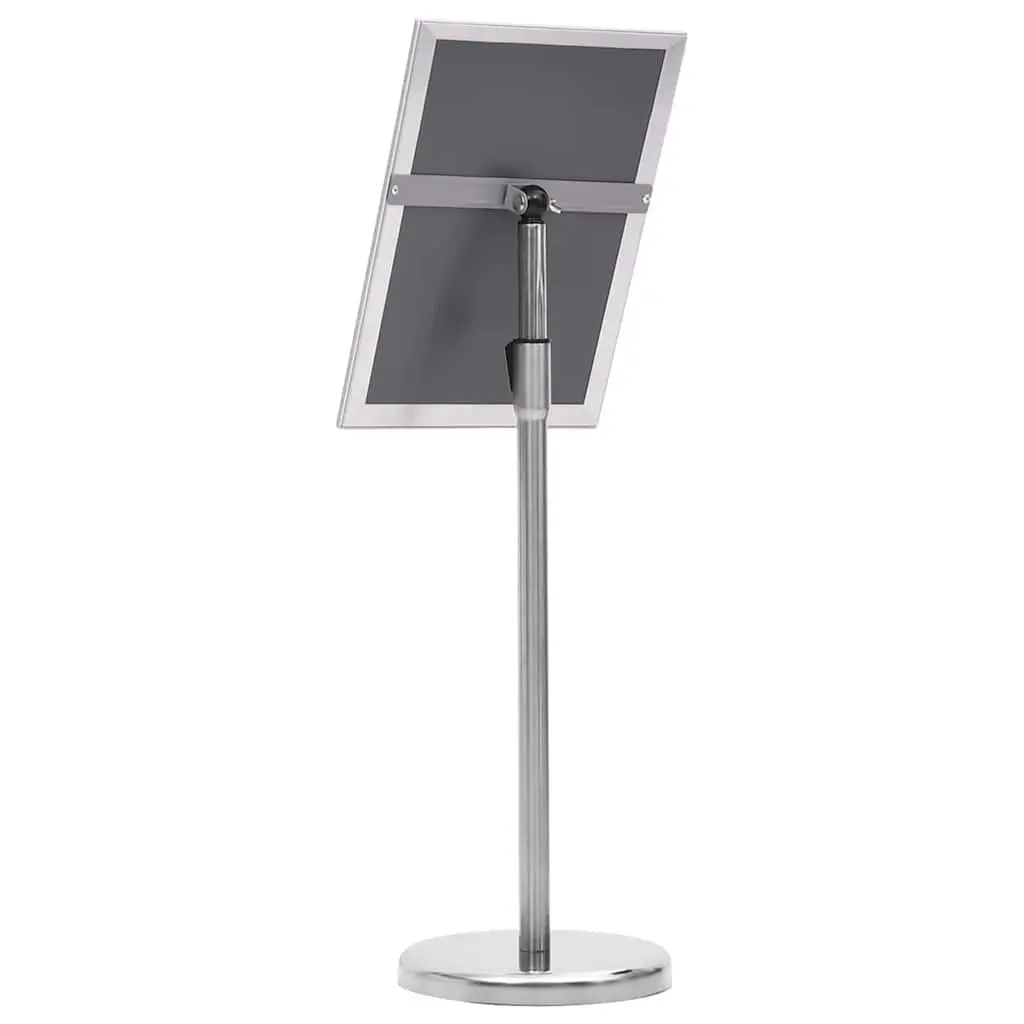 Poster Stand Height Adjustable Rotatable 2 Pack Silver Aluminum Frame