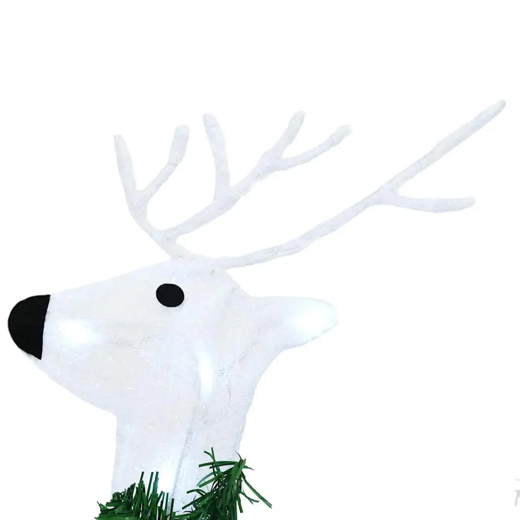LED Reindeer Decorations 5 Piece White Fabric Art Deco Indoor