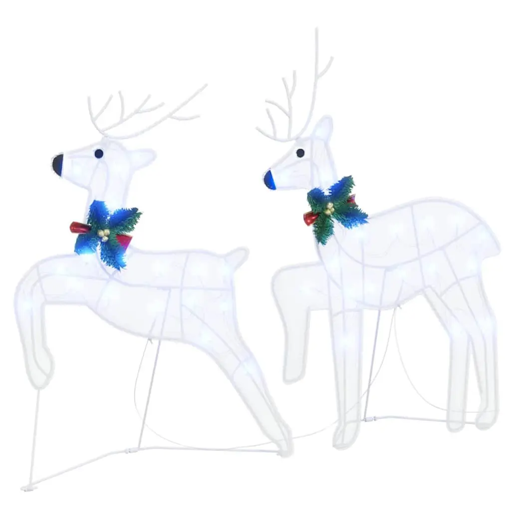 LED Reindeer Decorations 5 Piece White Fabric Art Deco Indoor