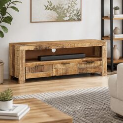 TV Cabinet 110x30x40 cm Wooden Media Unit with Drawers Storage Compartment