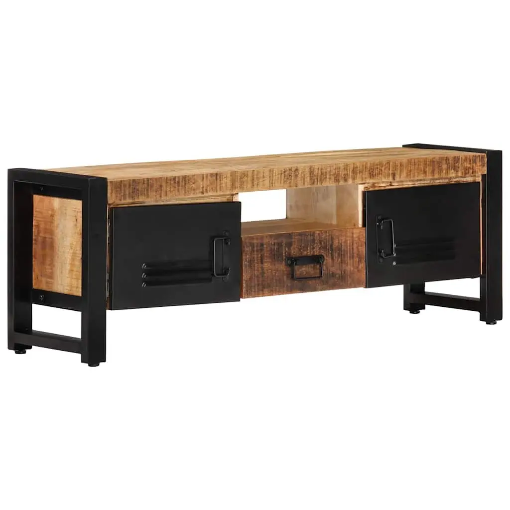 TV Cabinet Solid Wood 120x30x40 cm Brown Media Storage Unit with Doors and Drawer