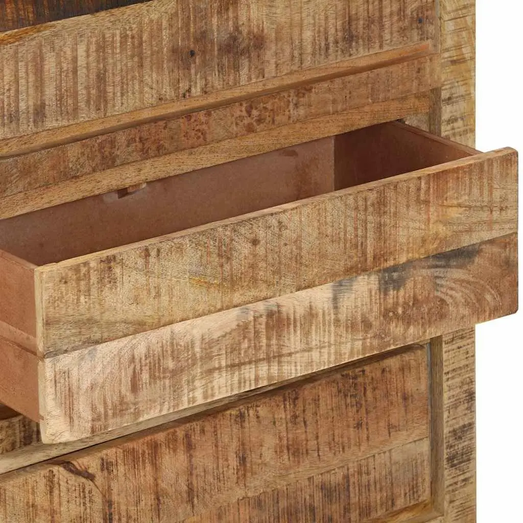Drawer Cabinet Solid Wood Mango Brown 60x33x75 cm 3 Drawers Storage Chest