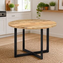 Dining Table 110x75 cm Brown Solid Wood Mango Kitchen Room Furniture Sturdy
