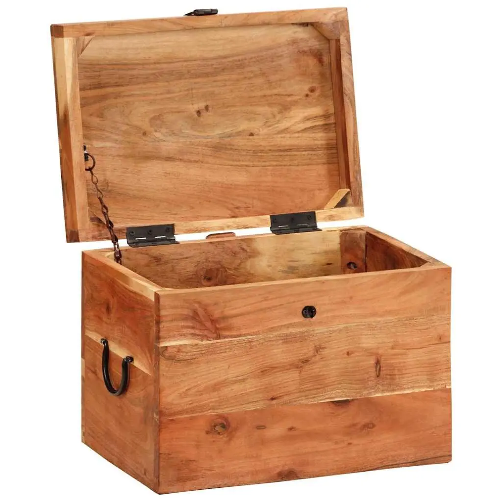 Storage Chest Solid Acacia Wood 39x28x31cm Brown Wooden Storage Box