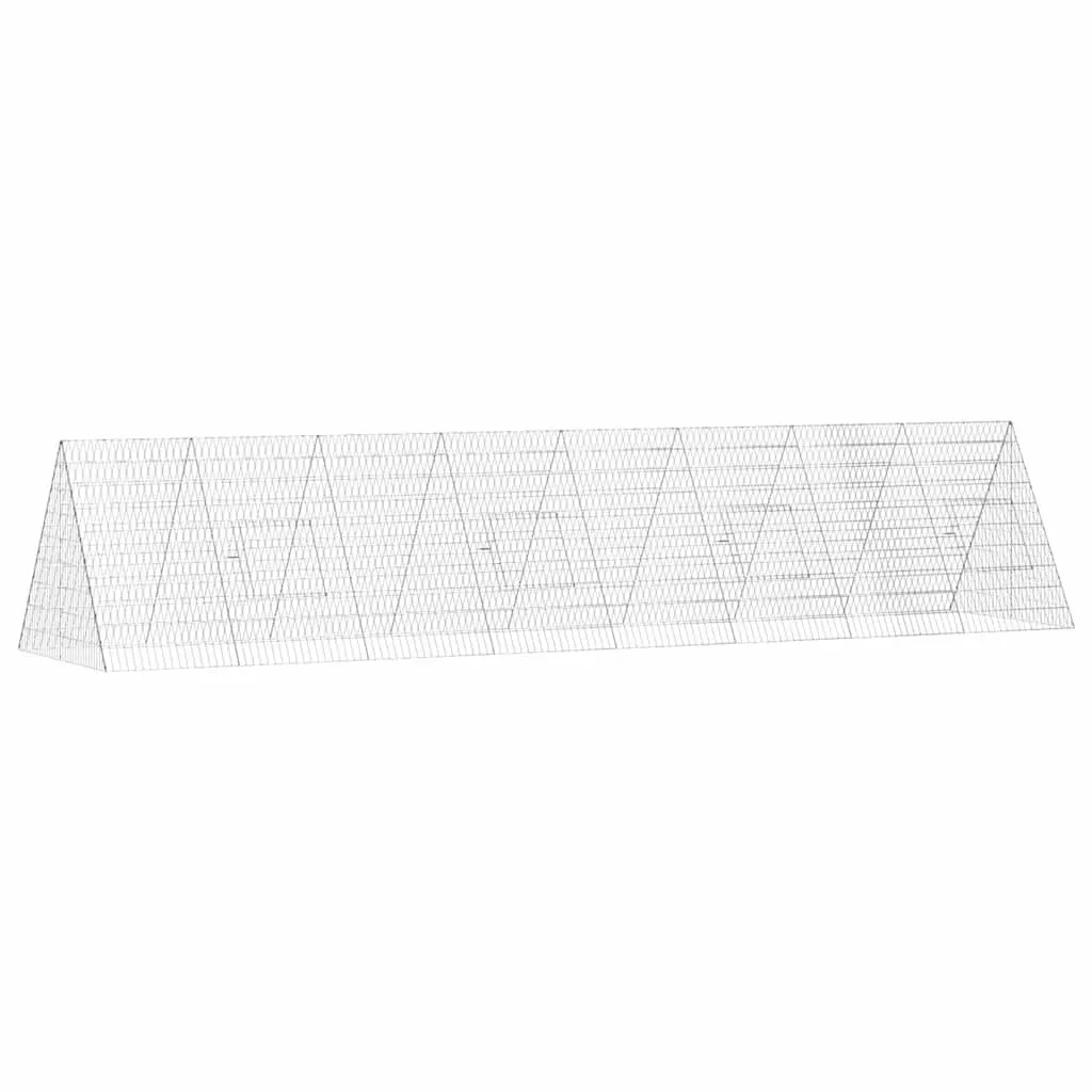 Chicken Cage Galvanised Steel Outdoor Poultry Housing 430 x 100 x 85 cm Silver
