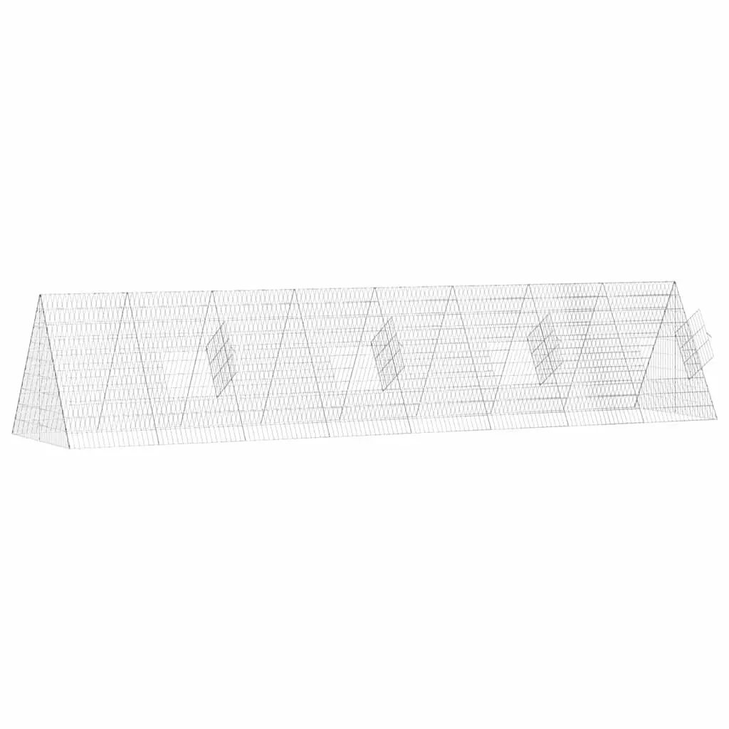 Chicken Cage Galvanised Steel Outdoor Poultry Housing 430 x 100 x 85 cm Silver