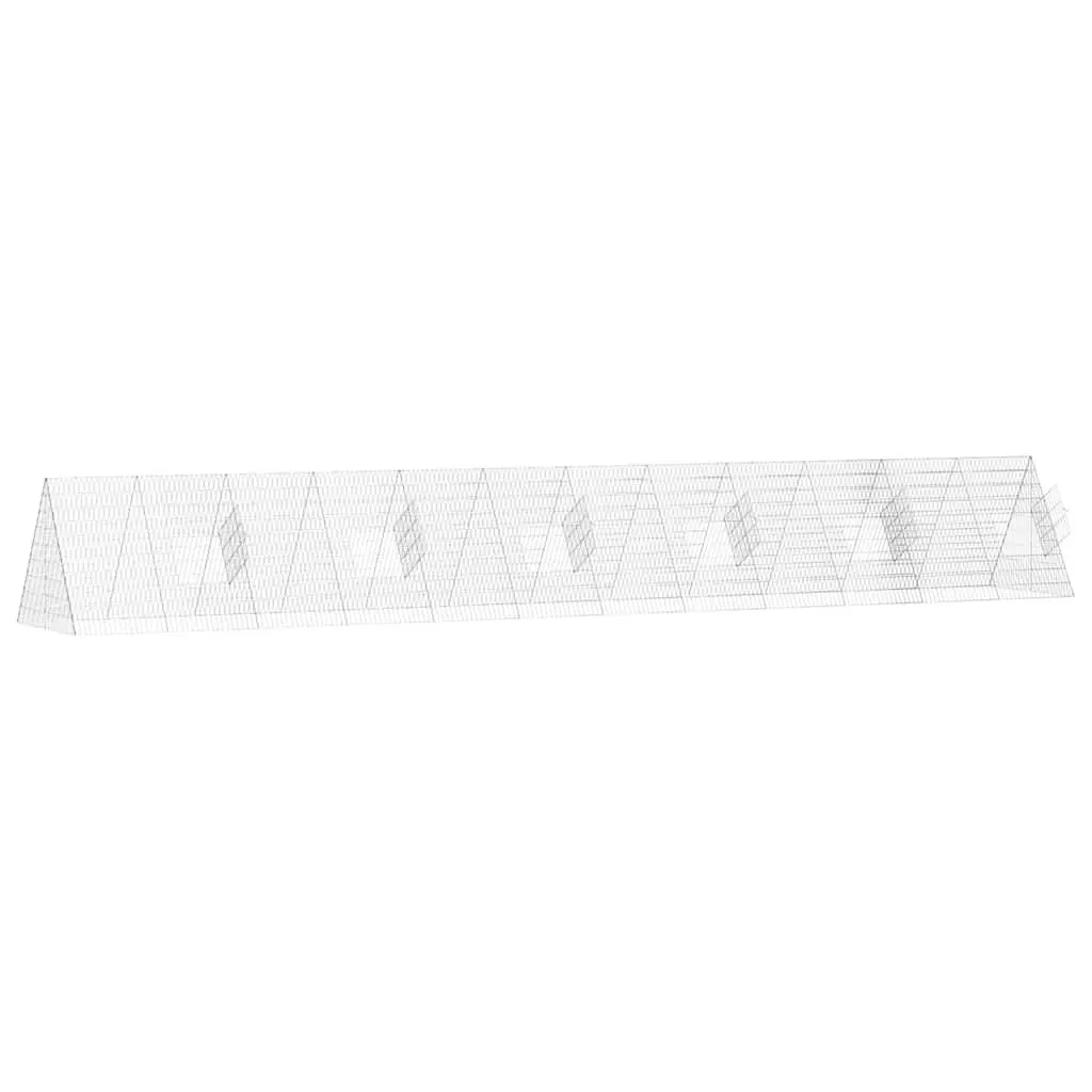 Chicken Cage Galvanized Steel Outdoor Poultry Run 650 x 100 x 85 cm Silver