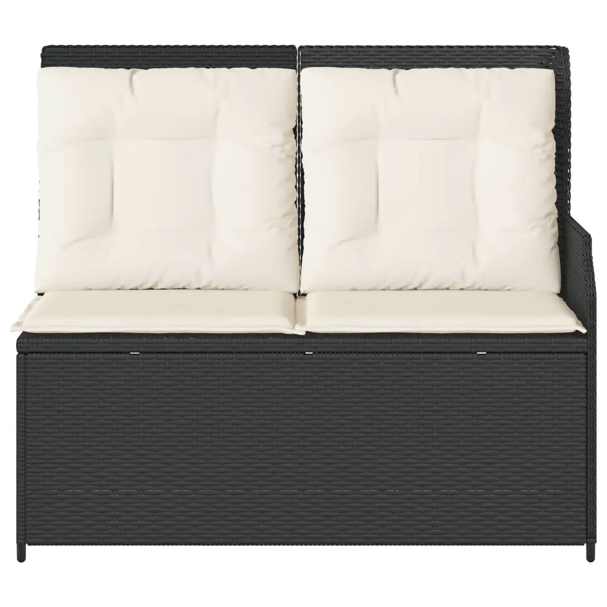 Garden Bench Reclining Outdoor Furniture Poly Rattan Black