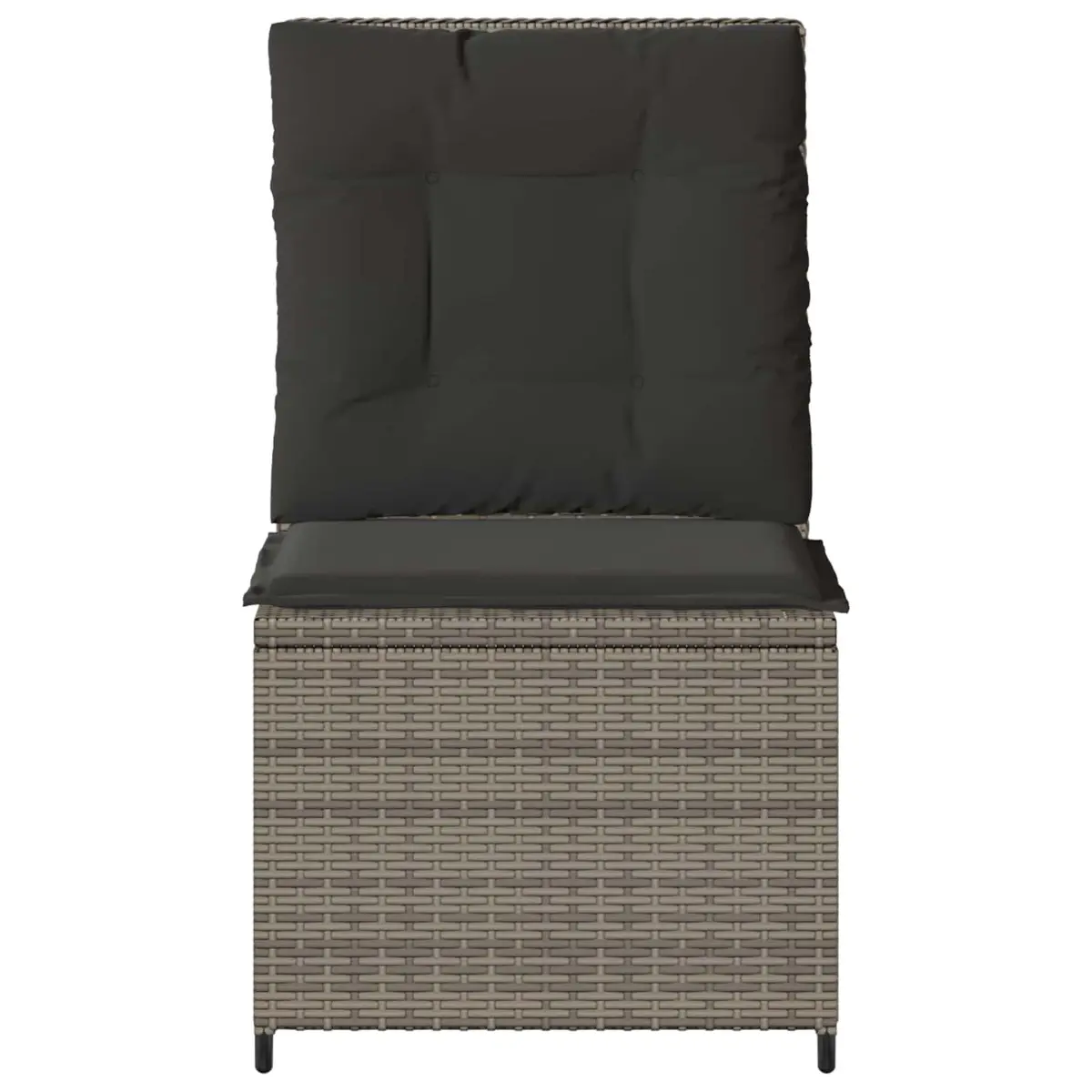 Garden Sofa Reclining Grey Poly Rattan Outdoor Lounge Patio Furniture