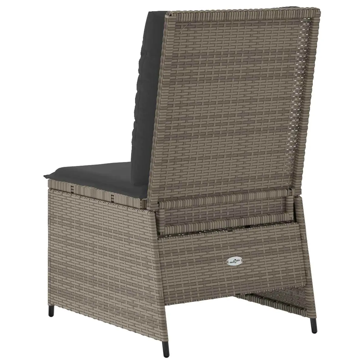 Garden Sofa Reclining Grey Poly Rattan Outdoor Lounge Patio Furniture