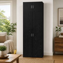 Storage Cabinet 3 Piece Set Black Modern Furniture Buffet Sideboard Bedroom