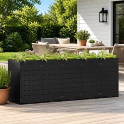 Wheelie Bin Storage for 5 Bins Black 340 x 77.5 x 121.5 cm Outdoor Garden Waste