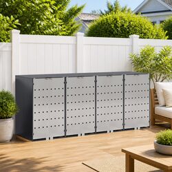 Wheelie Bin Storage Shed 3 Bins Outdoor Garden Waste Container Enclosure