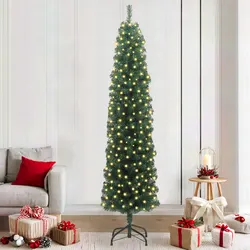 Artificial Christmas Tree 210cm Green 300 LED Lights USB Stand Holiday Decor