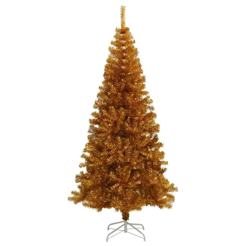 Artificial Christmas Tree 180cm 300 LEDs Cone Shape Gold PET Indoor Outdoor