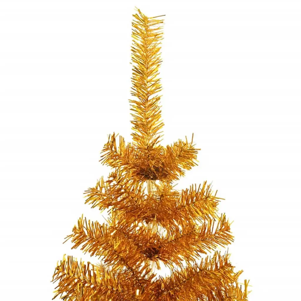 Artificial Christmas Tree 180cm 300 LEDs Cone Shape Gold PET Indoor Outdoor