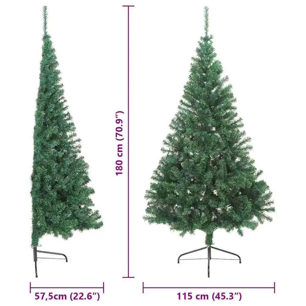 Artificial Christmas Tree Pre-lit LED Warm White 180 cm Green Cone