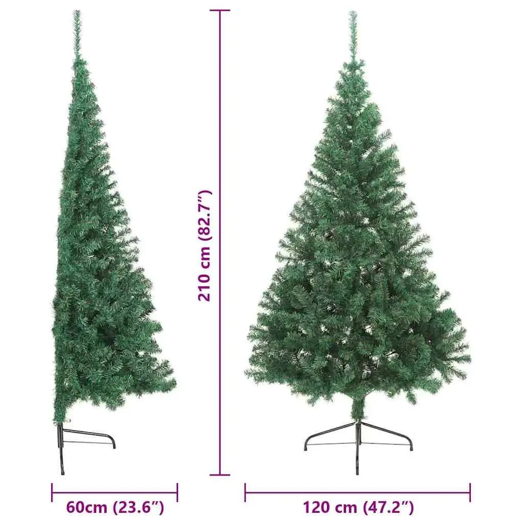 Artificial Pre-lit Christmas Tree 210cm Green LED Lights Cone Shape Indoor