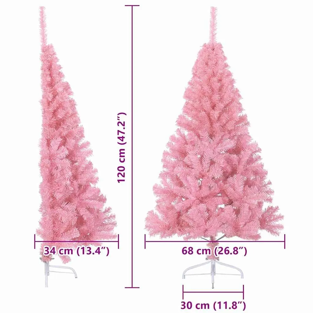 Artificial Christmas Tree Pre-lit 120cm Pink Cone Shaped